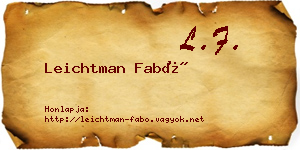 Leichtman Fabó névjegykártya